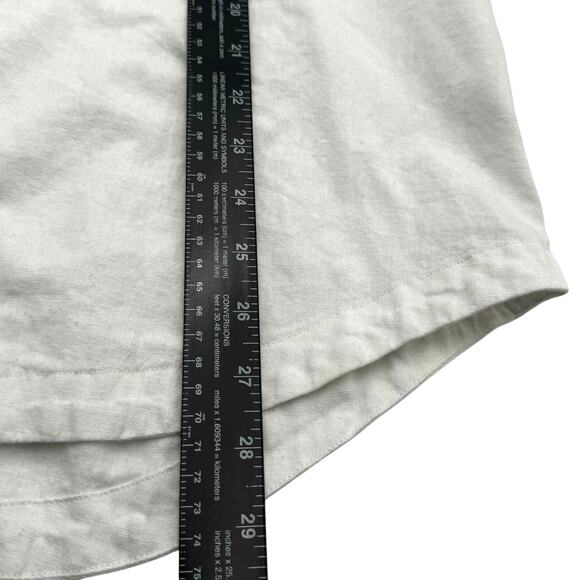 TUCKERNUCK Women's XXL Blanc White Piper Lace Top Tunic Cotton Linen Bell Sleeve - Picture 10 of 11